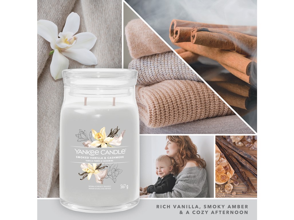 YANKEE CANDLE SMOKED VANILLA & CASHMERE SIGNATURE VELKÝ