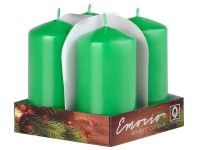 Emocio adventný Valec 4ks 50x90 lak zelené sviečky