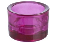 Svícen sklo 57x83 tmavě růžová na mal./velkou čajovou svíčku