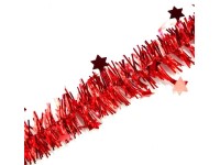 Reťaz 5cm 2radová s hviezdičkami červená
