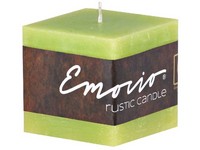 Emocio Rustic kostka 50mm sv.zelená svíčka