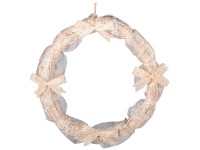 Veniec prírodný 300 mm so striebornými nitkami