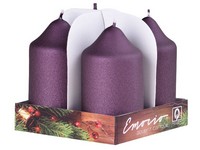 Emocio adventný valec 4ks 50x90 exclusive mat. slivkové sviečky