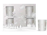 Sviečka v skle 50x62 mm 6 ks vonná, v darčekovej krabičke Snowy Wonde