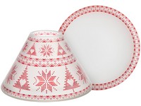 YANKEE CANDLE RED NORDIC FROSTED GLASS STÍNÍTKO A TALÍŘ VELKÝ