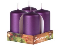 Emocio Valec 4ks 40x75mm Metal Mat dark violet sviečky