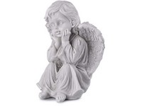 Anjel, sadrový 125x175mm, lakovaný, sivý