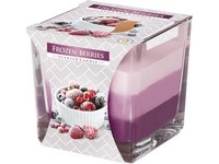 Sklo hranol 80x80 mm ~32h Frozen Berries trojfarebná vonná sviečka