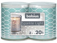 Bolsius Sparkle Light 2 ks 52x65mm Net tyrkysová sviečka