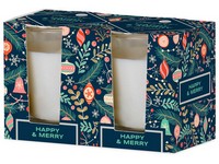 Emocio Sklo 52x65 mm 2ks v krabičce Happy & Merry -  Forest Breeze, vonná svíčka