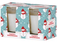 Emocio Sklo 52x65 mm 2ks v krabičce Happy Snowman - Enchanted Sparkle, vonná svíčka