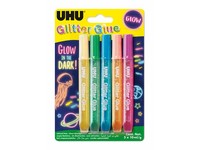 UHU Glitter Glue 5 x 10 ml Glow in the Dark