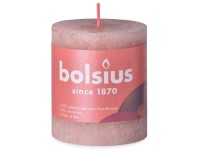 Bolsius Rustic Shine Válec 68x80mm Misty Pink, růžová svíčka