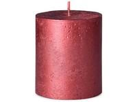 Bolsius Rustic Shimmer Válec 68x80mm Red, červená svíčka