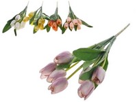 Umelé kvetiny, plast 380mm tulipán puget 7 ks, mix farieb