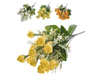 Umelé kvetiny, plast 370mm ruže puget, mix farieb