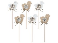 Zápich drevo 210 mm  baranček+špajla prírodná, biela