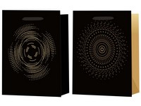 Taška dárková 100x150 mm mystické kruhy mix , černá, zlatá