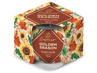 Emocio Sklo Dekor 70x62 mm Golden Season, vonná sviečka - Rhubarb & Spiced Vanilla
