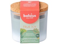 Bolsius Sklo 80x75 mm True Joy Botanic Freshness, vonná svíčka s korkovým víčkem