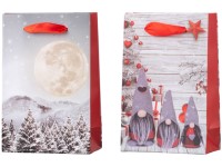 Taška darčeková 100x150 mm škriatkovia, vianočná krajina mix, farebná