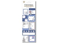 Jmenovky vánoční samolepící různé 105X305mm, modrá, šedá