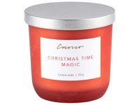 Emocio Sklo 95x95 mm s kovovým víčkem Christmas Spice, červená sojová vonná svíčka