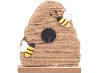 Dekorace dřevo  110X40X125mm včelí úl,přírodní,  barevná