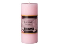 Válec Rustic 70x160mm Garden design, růžová vonná svíčka
