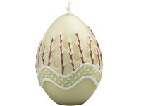 Tojás 80mm Cicák zöld, gyertya