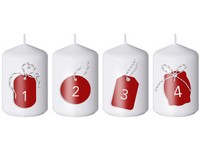 Válec 4ks 50x90 mm adventní čísla Visačky, svíčky