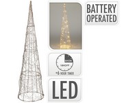 LED dekorácia kov 165x600mm kužeľ s časovačom, zlatá