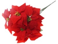 Umelý kvet 540mm Vianočná hviezda zväzok, červená