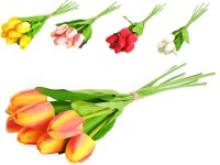 Umělé květiny, plast 410mm tulipán svazek 7 ks, mix barev