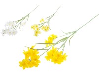 Umelé kvety, plast 780mm narcis, biela, žltá
