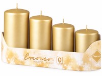 Emocio adventné Stupne 4ks priem.50mm Metal zlaté sviečky