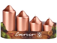 Emocio adventné Stupne 4ks priem.50mm Metal medené sviečky