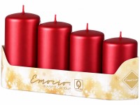 Emocio adventní stupně 4ks prům.50mm Metal červené svíčky