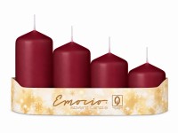 Emocio adventné Stupne 4ks priemer 40mm bordó sviečky
