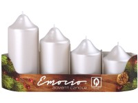 Emocio adventné stupne 4ks 50mm perla biele sviečky