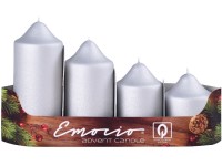 Emocio adventné stupne 4ks priemer 50mm exclusive mat. strieborné sviečky