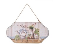 Ceduľa plechová 310x160mm, na zavesenie, Herbs