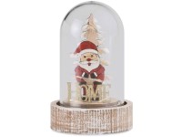 LED dekorácia drevo stromček so santom 7x11 cm