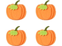 Dekorace filc 4 ks 45mm s lepíkem, dýně, oranžová