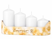 Emocio Stupne 4ks priemer 50mm biele sviečky