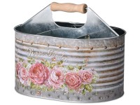 Dóza plechová 245x175x185mm, oválna, Rose Garden, mix farieb