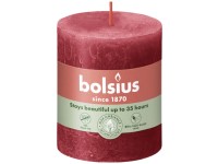 Bolsius Rustic Shine Valec 68x80mm Delicate Red, červená sviečka