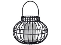 Kovová lampa drôtená so zavesením na sviečku, čierna 195x153mm