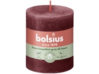 Bolsius Rustic Shine Valec 68x80mm Velvet Red, bordó sviečka