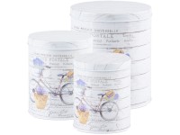 Plechová kulatá dóza Kolo, set 3 ks, 135x160/110x130/75x90mm